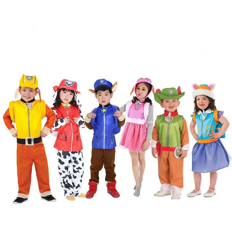 2024 Halloween bambini Cosplay zampa bella cartone animato tema di pattuglia animale cane costume ragazzi ragazze festa Tv & film vestiti per l'evento