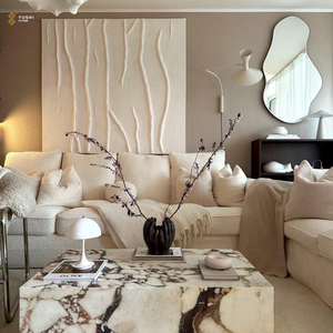 Yushi Đồ Nội Thất Bàn Cà Phê Thấp Chân Sang Trọng Tự Nhiên Tùy Chỉnh Calacatta Viola Cà Phê Bên Bảng - Product Image 6