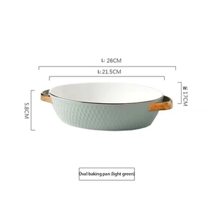 3-Color Ceramic <strong>Baking</strong> Tray Dish <strong>Golden</strong> Handles Multi-Shape Kitchen Bakeware Luxury Non-Stick Pan <strong>Baking</strong> Serving Restaurants - Product Image 6