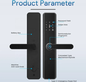 Akıllı kilit 6068 gömme Tuya WIFI TTlock kontrol parmak izi elektronik dijital dokunmatik ekran tuş takımı kod anahtarı akıllı kapı kilidi - Product Image 2