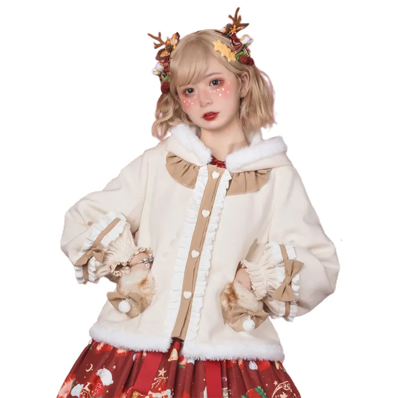 Рождественская накидка для косплея Лолиты на осень и зиму, теплое пальто, верхняя одежда, Милая девочка, милый костюм принцессы