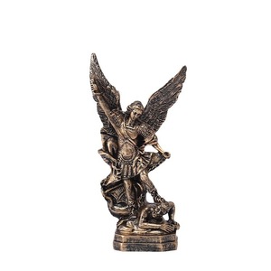 San Miguel Arcangel heykeli St Michael heykeli bronzlaşmış reçine St Michael heykelcik dekor heykeli hediye - Product Image 1