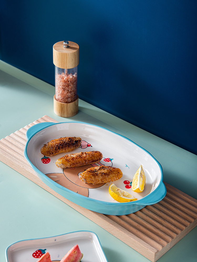 Hot sale little bear decal promotion ceramic porcelain China gift bake dish bakeware bowl plate soup bowl set dinnerware sets