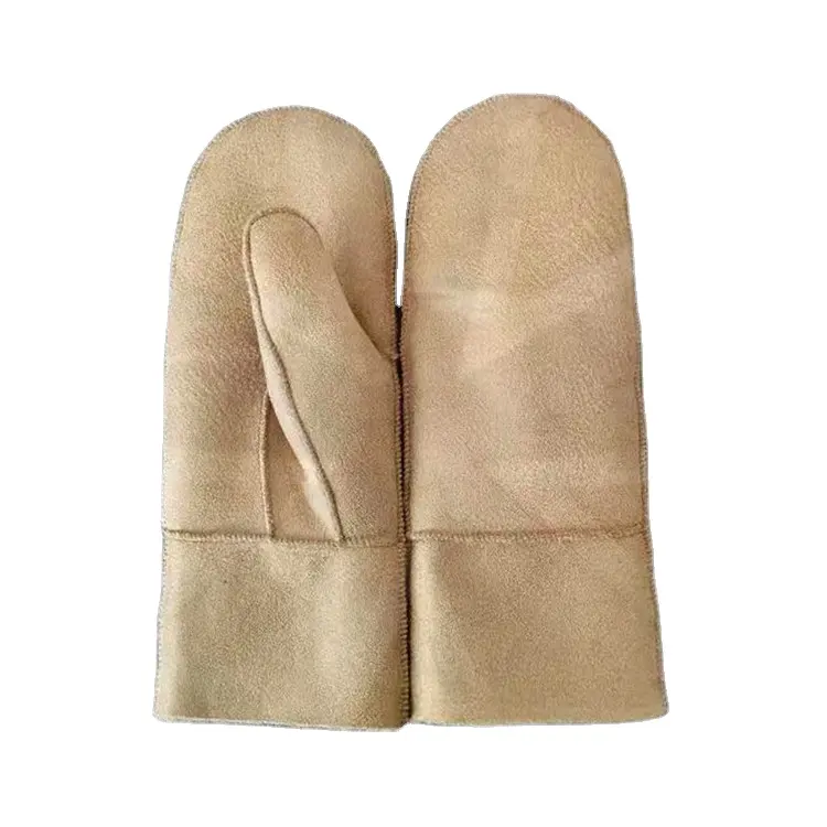 Пользовательские модные теплые мужские перчатки из натуральной кожи зимние перчатки из овечьей шкуры с шерстяной подкладкой зимние перчатки из овечьей кожи