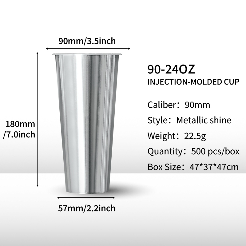 Superficie metálica brillante de 24 oz.