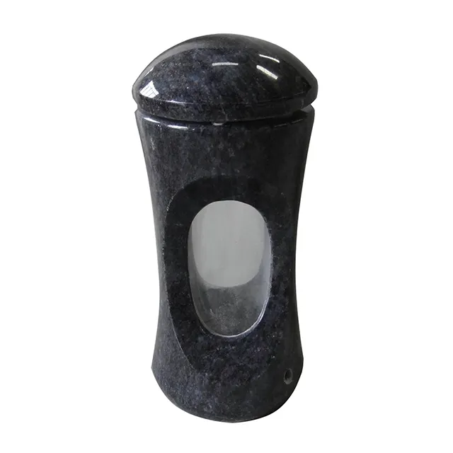 Cimetière De Granit noir De Lumière Solaire Lanterne De Paysage Lampadaire Extérieur pour Monuement Tombe