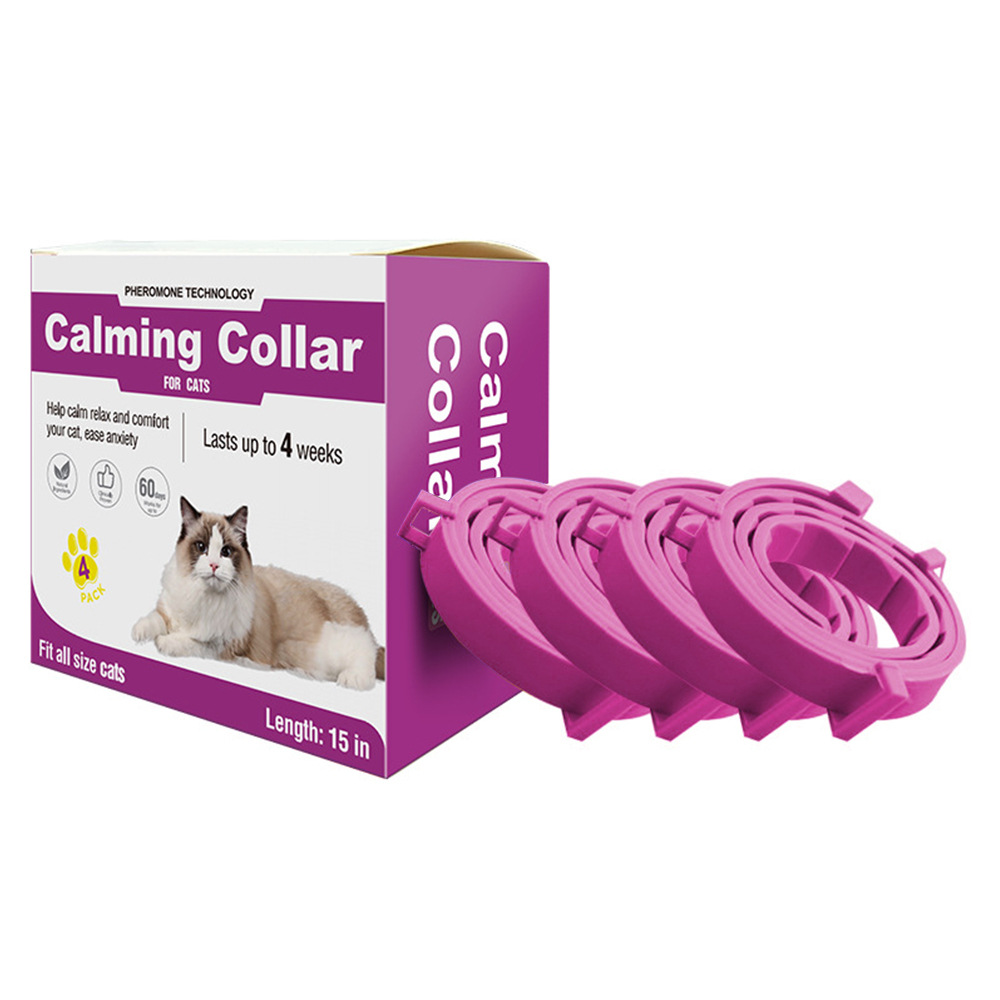 Pink calming collars, 4-pack, cat style, 38cm