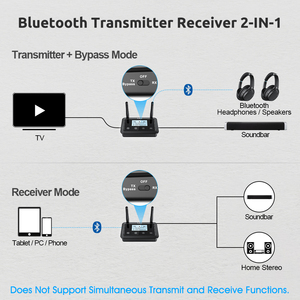 1Mii蓝牙5.2音频接收器发射器，带aptx-ll/HD 3合1 TX + RX + 旁路模式电视扬声器蓝牙适配器 - Product Image 4