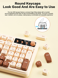 Ergonomic BT5.0/2.4G/USB-C Multi-Device <strong>Keyboard</strong> with Volume Knob 99 Key Rechargeable Wireless Keycap for Win/<strong>Android</strong>/i.OS - Product Image 5