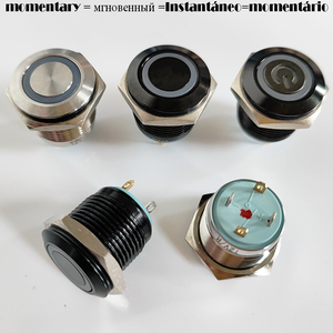 16mm cruscotto Auto pulsante del Computer breve interruttore in metallo LED 12V/24V pulsante momentaneo Auto Reset rilasciato breve lancio - Product Image 2