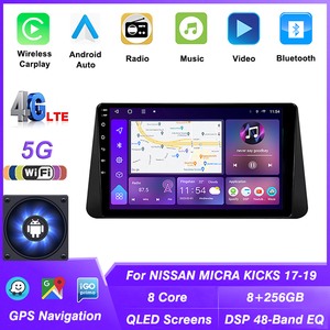 安卓13 Carplay适用于日产MICRA KICKS 2017-2019多媒体Carplay 2DIN立体声汽车全球定位系统导航头单元视频播放器 - Product Image 5