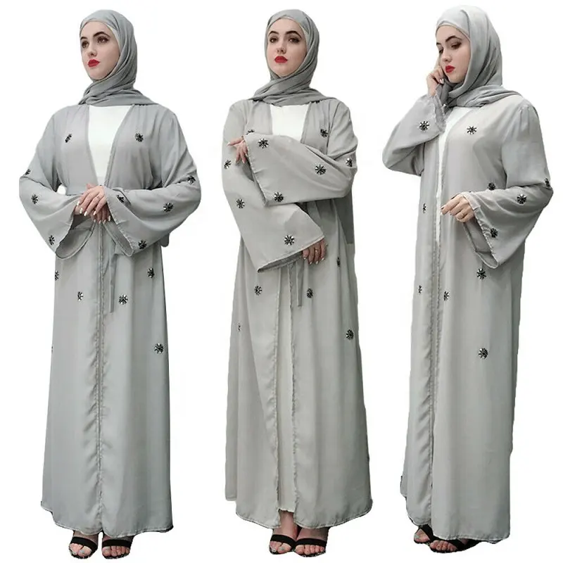 Maxi vestido de bordado abaya feminino, atacado cardigã islâmico roupas árabe