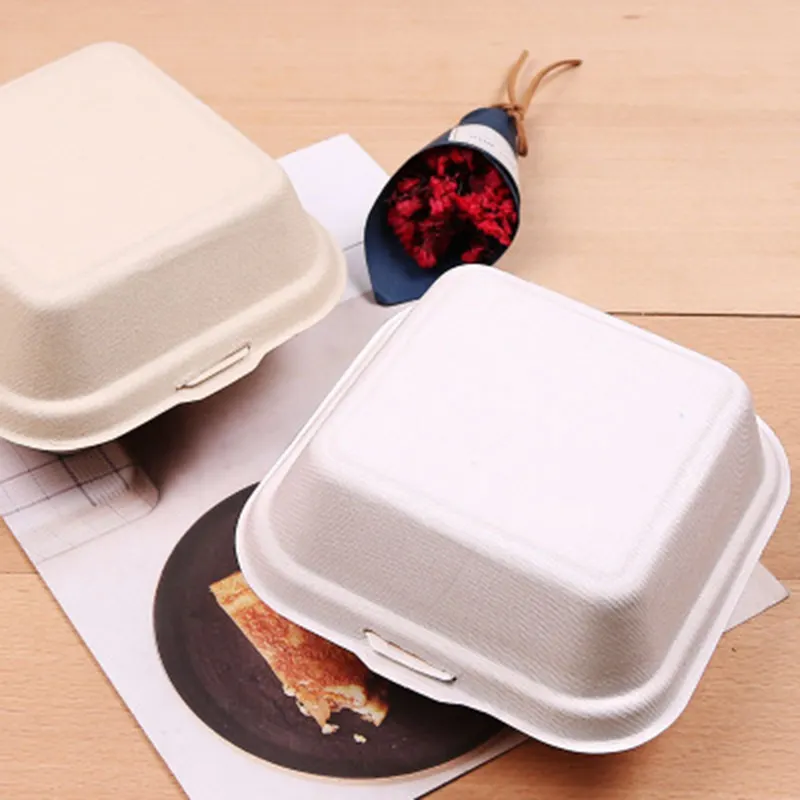 Großhandel Einweg kreative handgemalte Aufkleber Dessert Cartoon Design weiße Bento Kuchen Box