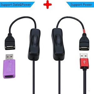 Cable macho a hembra de extensión USB 2,0 de 3,3 pies con interruptor de encendido/apagado chaqueta de PVC y blindaje trenzado para impresora
