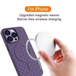 Manyetik dokuma deri TPU telefon iPhone için kılıf 11 12 13 14 15 16 Pro Max anti-damla koruyucu kapak için artı modeli - Product Image 5