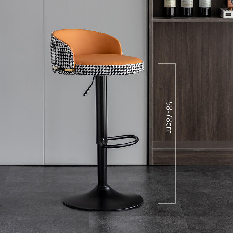 Chasis Negro Pata de Gallo Cuero Naranja