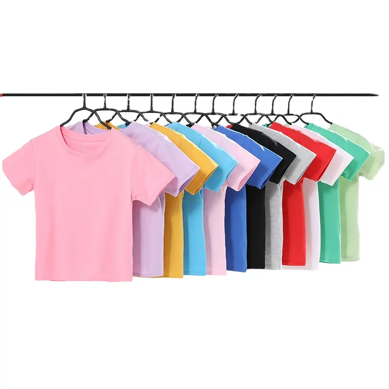 Many Colors Solid Children Casual T-shirt Boys Girls Cotton Summer Kids Tops Baby Kids Tshirts Blouse Clothes