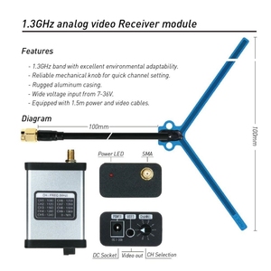 1.2GHz 1.3GHz 8CH 800MW ses Video 25mW/800mW FPV verici alıcı modülü 7-36V RC FPV için uzun menzilli uçak Drone modeli - Product Image 2