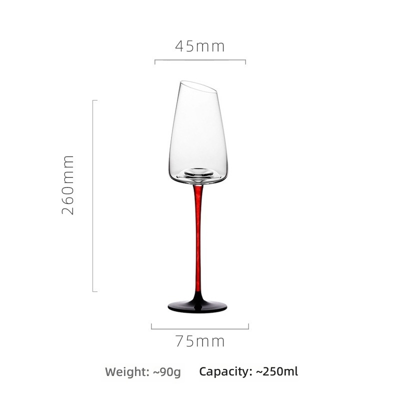 Red-rod champagne glass (single)