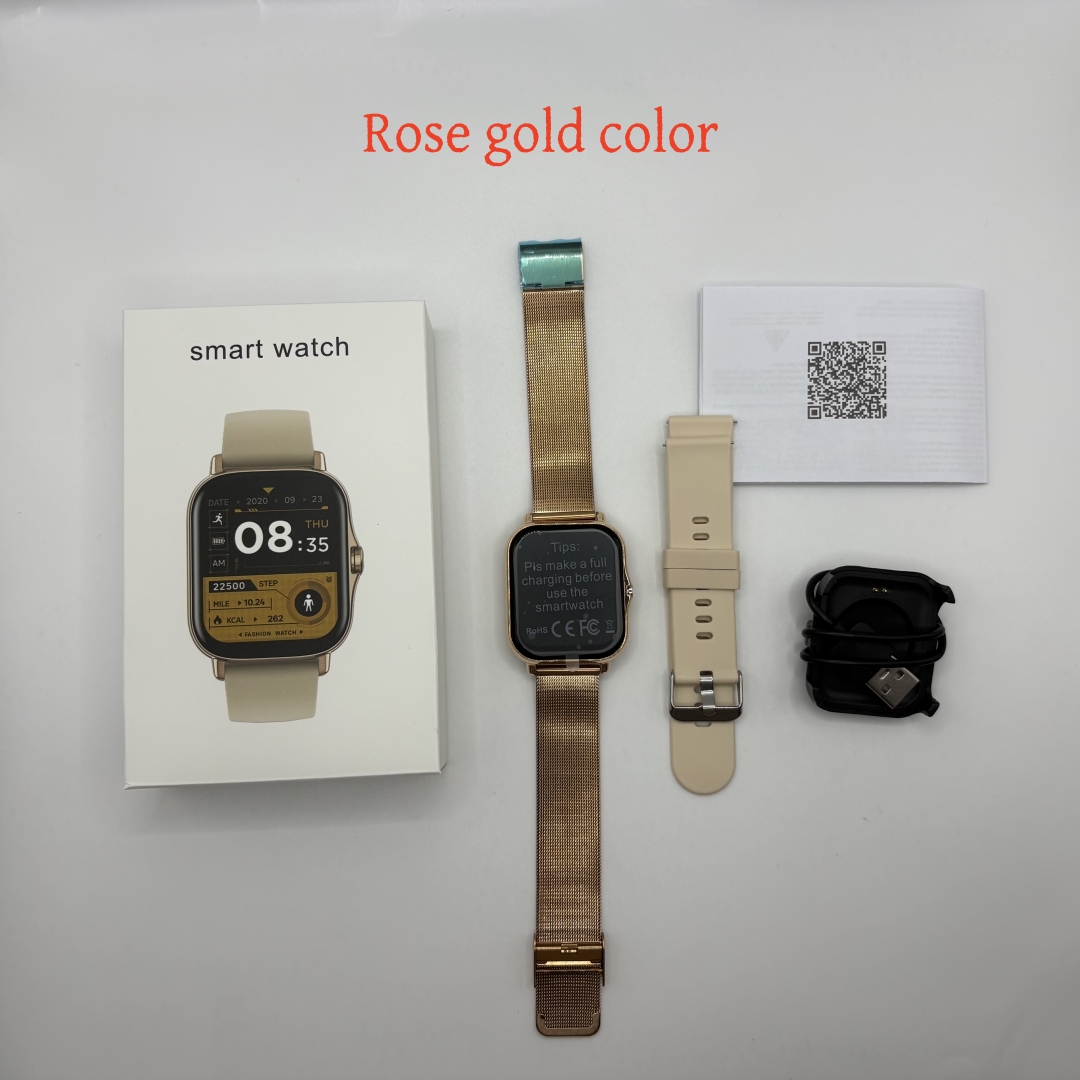 Acier maille or rose + silicone