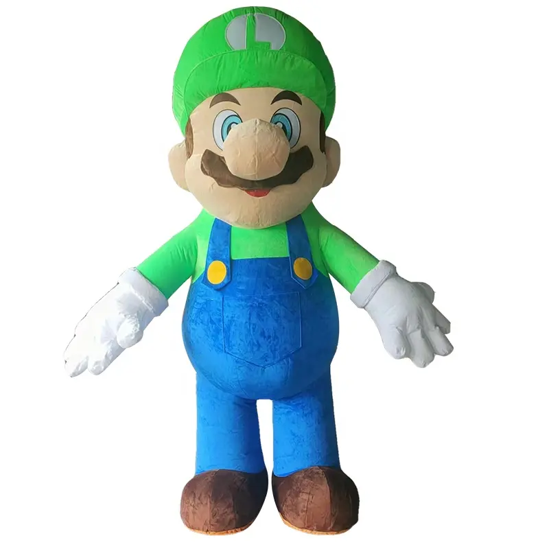 Funtoys şişme süper Mario & Luigi 2 maskot kostüm yetişkin için özelleştirilmiş karikatür cadılar bayramı Anime karnaval Mascotte kostümleri