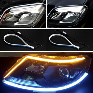 <strong>30cm</strong> <strong>11</strong>.8&quot; 45cm 17.7&quot; 60cm 23.6&quot; Universial Flowing Two Color Ultra-thin Turn Signal Lights <strong>Led</strong> Headlight Strip Flexible <strong>LED</strong> DRL - Product Image 2