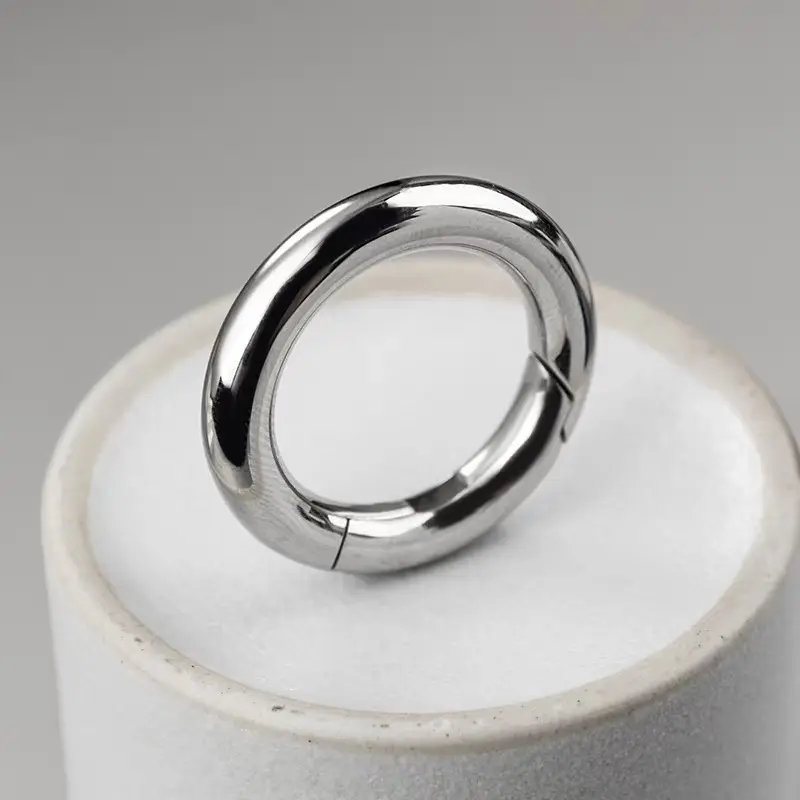 316 anneaux toriques en acier inoxydable porte-clés fermoirs à pression ronds anneaux de porte à ressort pour la fabrication de bijoux