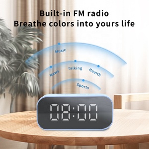 Multifunktions-Tech-Mini-FM-Radio TF-Speichers teck platz Spiegel Digitaluhr Schreibtisch Drahtloser BT-Uhr-Lautsprecher - Product Image 3