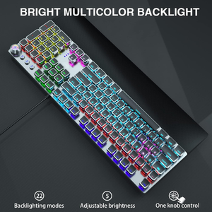 Venta caliente T-WOLF T30 Teclado mecánico recargable tipo C con tres modos inalámbrico/BT/cableado Teclado para juegos con retr - Product Image 3