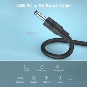 USBブーストケーブル5V〜9V電源USB電源アダプターケーブルUSB〜DC変換ケーブルDC 5.5*2.1電源ポート広い互換性 - Product Image 5