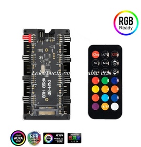 PWM ARGB8ポート12V4ピンファンおよび5V3ピンAURAワイヤレス赤外線リモコンLEDコントローラーハブ - Product Image 2