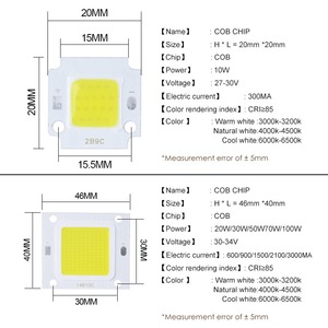 AC220V DC12V <strong>24V</strong> 10W 20W 30W 50W <strong>70W</strong> 100W <strong>LED</strong> COB Chip Module High Power <strong>LED</strong> Chip Board Diode for <strong>LED</strong> Downlight Floodlight - Product Image 2