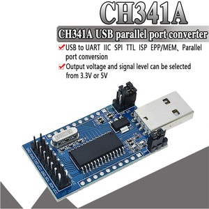 CH341プログラミングUSB to UART IIC SPI I2Cコンバータパラレルポートコンバータオンボード操作インジケータランプボードモジュール - Product Image 1