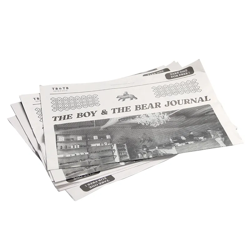 Gazete renkli baskı özelleştirme siyah ve beyaz baskı gazete reklam haber masası için eski gazete