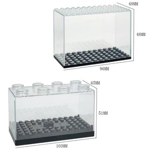 ミニフィギュアディスプレイケース3.7x2.7x1.9インチスタック可能モデルディスプレイケースプラスチックディスプレイケースベース付き - Product Image 4