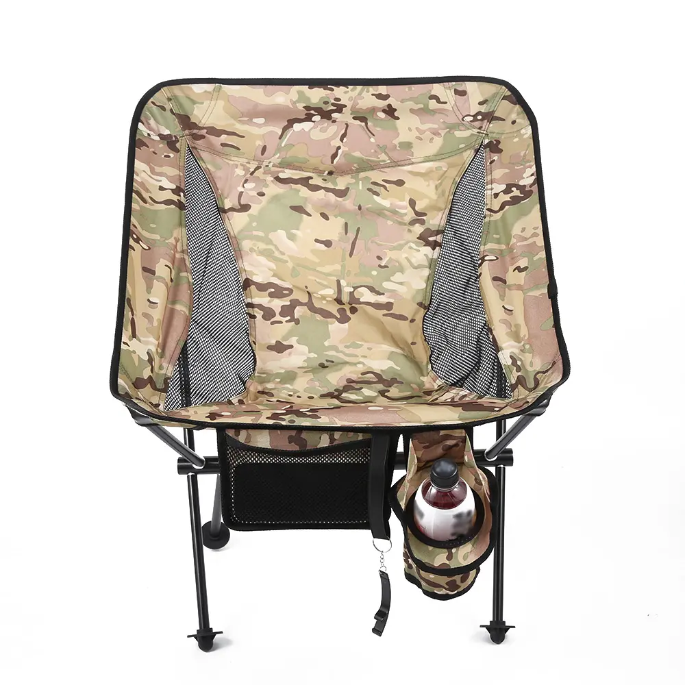 High Quality Camouflage Camping Chair New Design Moon Chair With Cup Holder and Bottle Opener