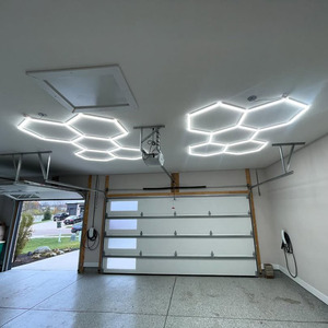 Customizable Hexagon LED Ceiling Light <strong>for</strong> Car Workshop Barber Store &amp; Garage Emitted in Cold White 6000K Color <strong>Temperature</strong> - Product Image 1