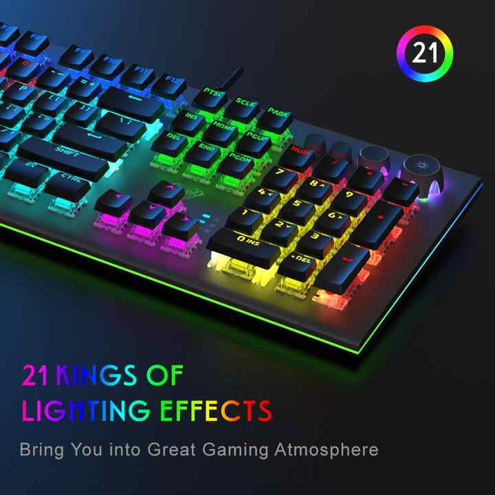 Aula S2096 Gamer Checkboard Mechanical Gaming Checkboard Backlit Led Wired 104 Keys Anti-Ghosting Keyboard for Pc Computer