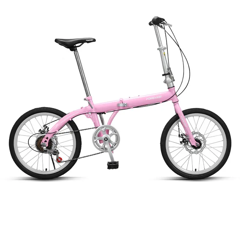 Bicicleta de 6 velocidades de 20 pulgadas de acero al carbono para adulto, bici de ciclismo con freno de disco mecánico, plegable, Y290001
