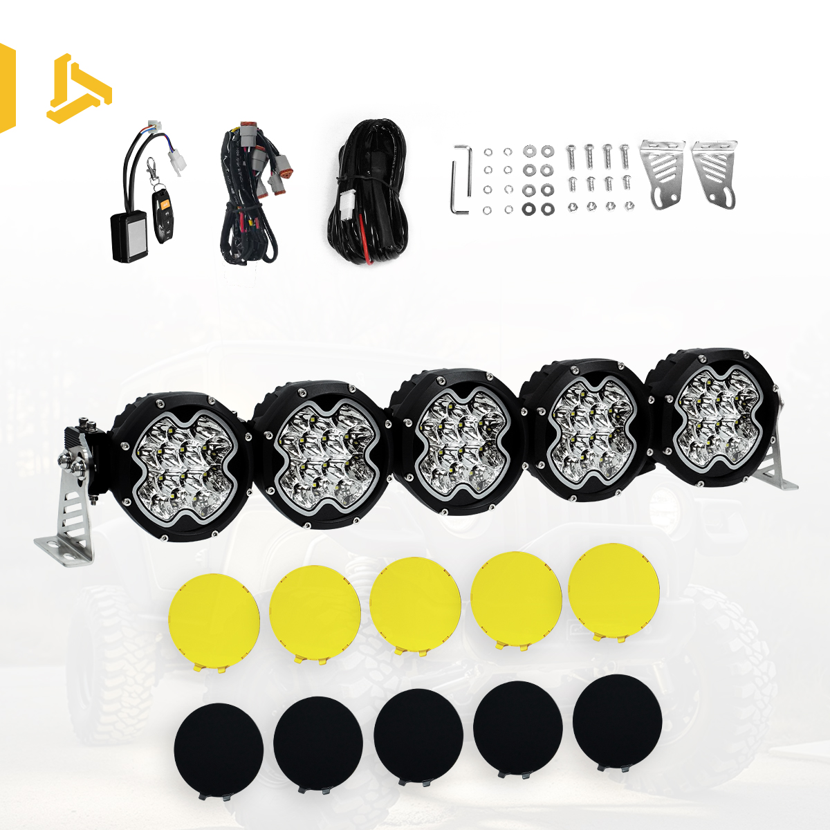 Kit de barra de luz (cubierta amarilla + cubierta negra)