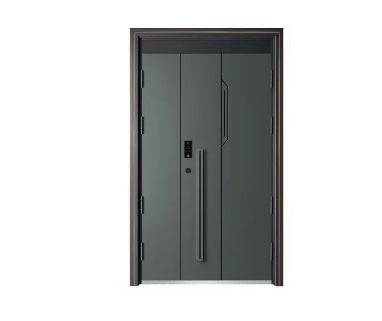 GP глобальная Современная стальная входная дверь, новая модель с готовой поверхностью для использования в квартире, прочная нержавеющая сталь