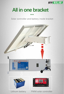 Excelente Temperatura de carga rápida Mono 80W Panel solar PWM controlador turbina eólica batería de litio incorporada Kit Solar - Product Image 5