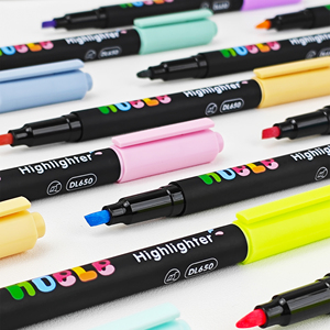 Juego de 6 colores, rotulador fluorescente, Rotulador con puntas de cincel para papelería de oficina - Product Image 4