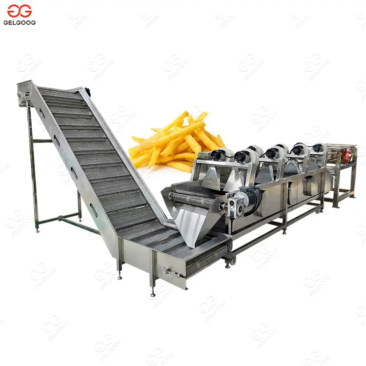 냉동 감자 칩 생산 라인 바나나 튀김 기계 감자 감자 튀김 기계
