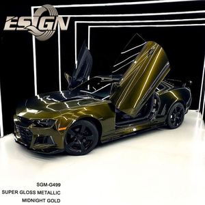 ミッドナイトゴールドPVCカーラップスーパーグロスメタリック自己治癒防止傷ビニールデカールステッカーUVプルーフカラー変更カバー - Product Image 3