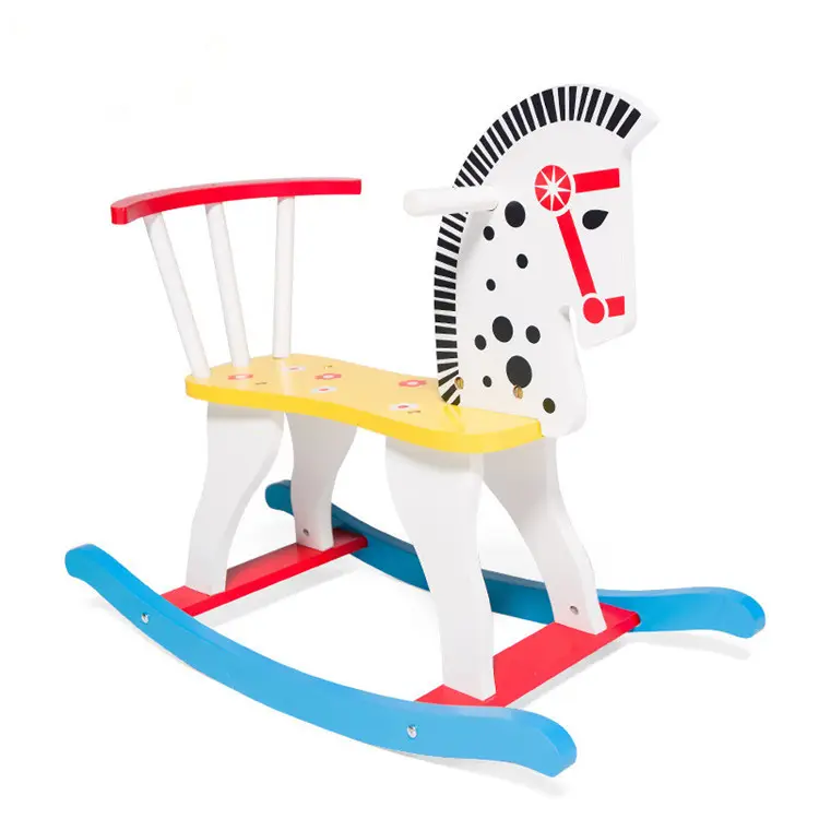 도매 패션 어린이 나무 동물 모양의 의자 흔들 말 장식 나무 장난감 아기
