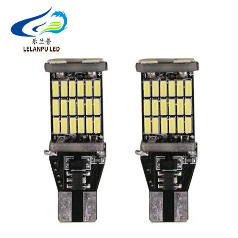 T15 4014 45SMD Led ampul 12V 404 cips T15 kuyruk ters yedekleme arka park lambası beyaz 6000K ortam ışığı mini sürüş ışık