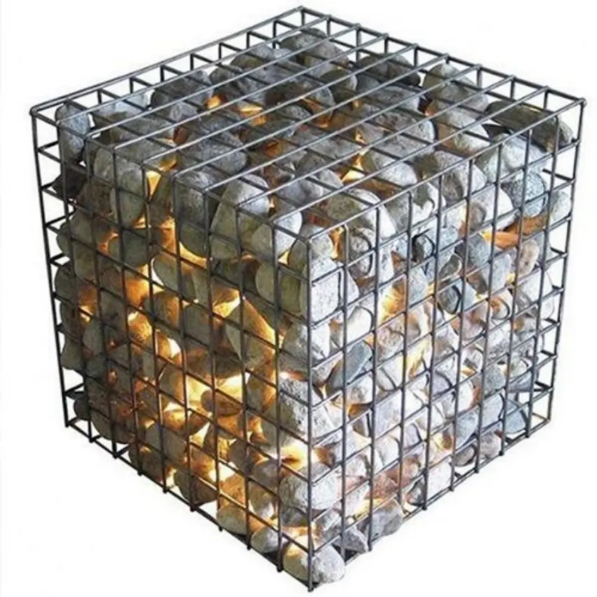 溶融亜鉛メッキ1x1x0.5m蛇籠溶接ワイヤーメッシュボックス石蛇籠保持壁