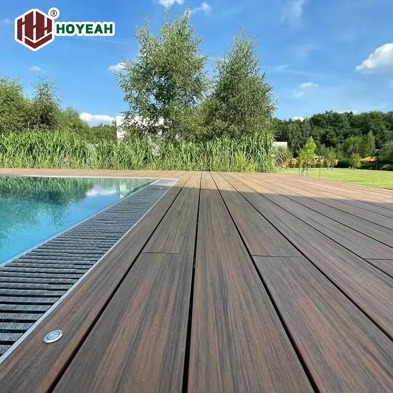 HOYEAH 15022 WPC co-extrusion pool decking China popular outdoor swimming pool composite flooring