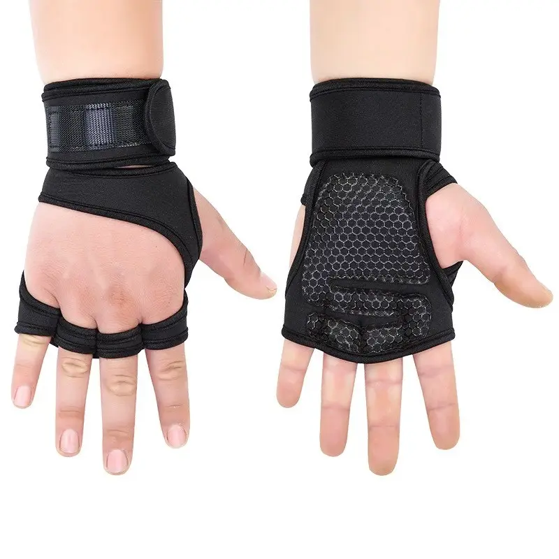 Gants de Fitness sans doigts, anti-dérapants, respirant, pour lever de poids, gymnastique, équitation, demi-doigt